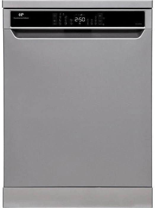 Lave-vaisselle pose libre CONTINENTAL EDISON - 15 couverts - Largeur 59,8 cm - Classe D - moteur induction - 39 dB - argenté