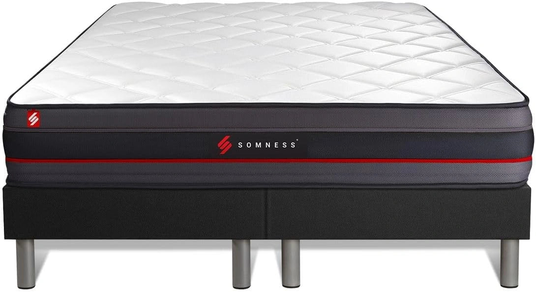 Ensemble Double sommier + Matelas Regen à mémoire de Forme 200x200, Epaisseur: 24 cm, Confort: Ferme