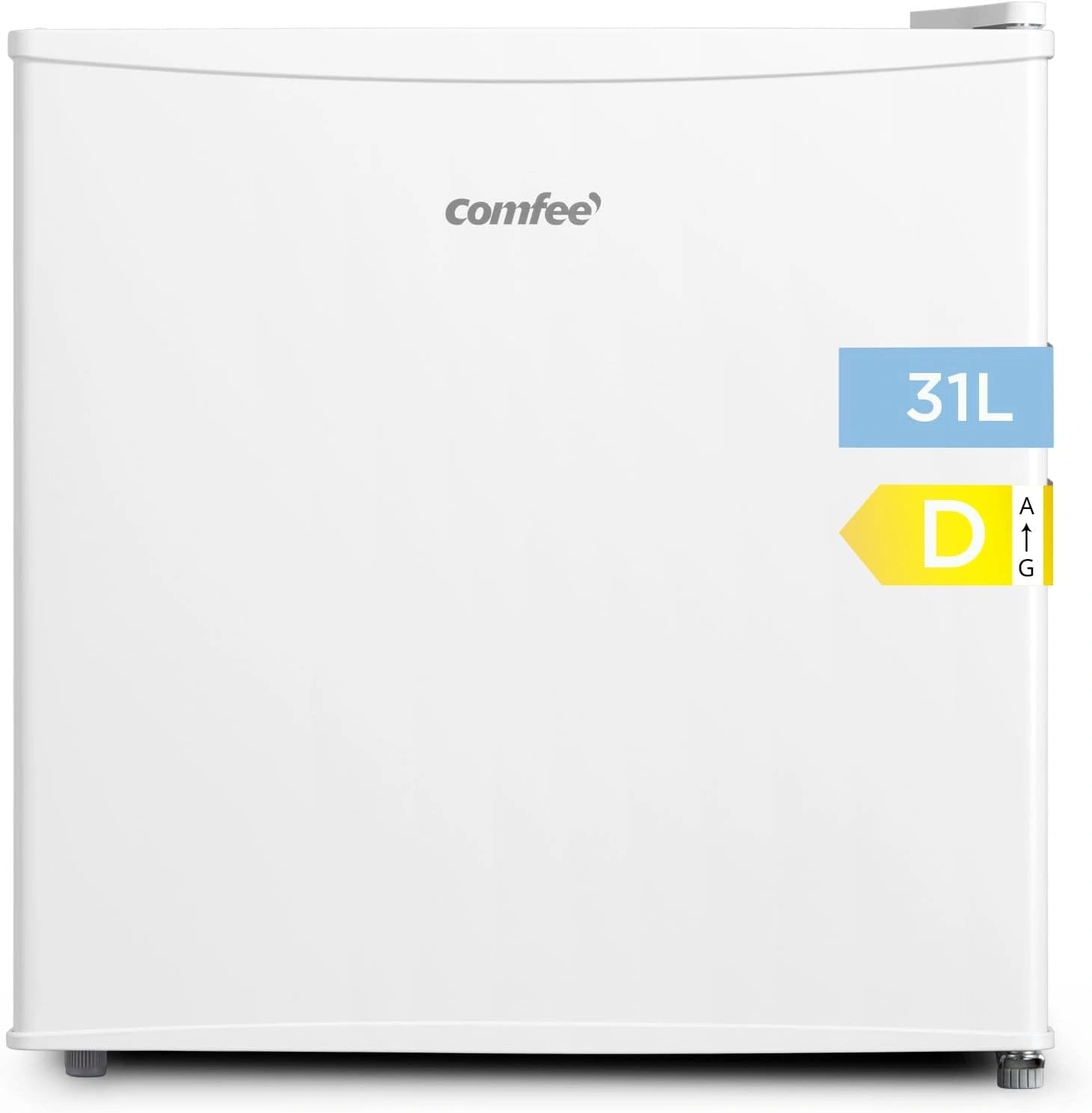 COMFEE' 31 L Mini Congelateur, Blanc, Congélateur 4 Étoiles, 24°C à -18°C, 47x45x49 cm, Congelateur Petite Taille, Porte Réversible, Temp réglable