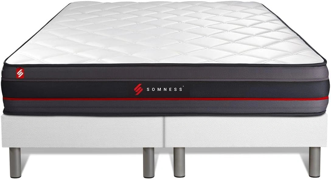 Ensemble Double sommier + Matelas Regen à mémoire de Forme 200x200, Epaisseur: 24 cm, Confort: Ferme
