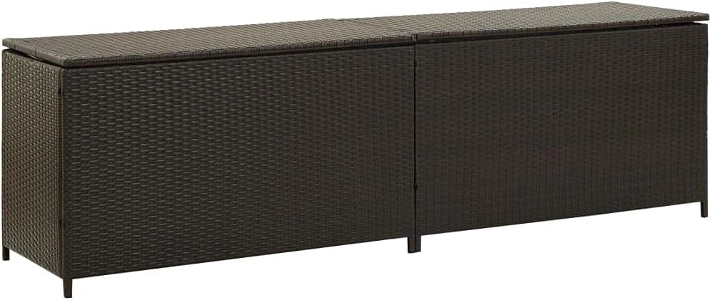 vidaXL Boîte de rangement de jardin résine tressée 200x50x60 cm marron