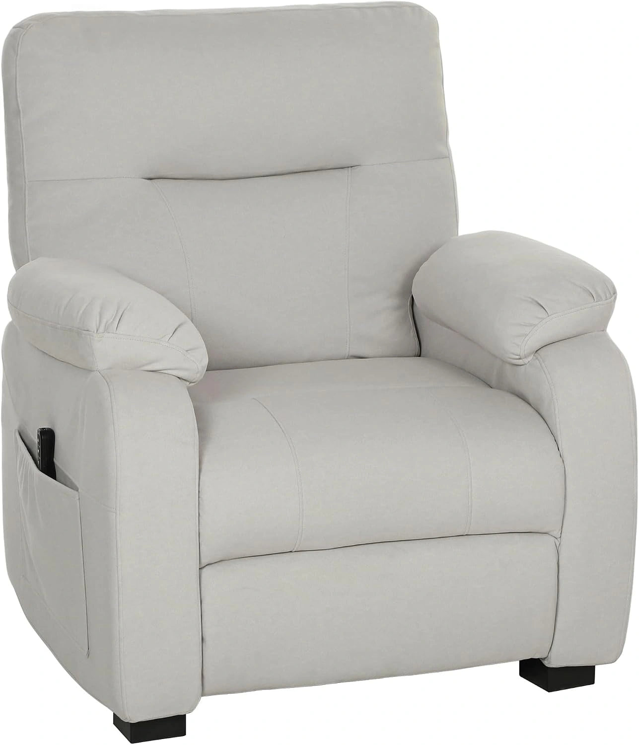 HOMCOM Fauteuil Relax Électrique Fauteuil Inclinable avec Port USB Crème, 2 Positions Mémorisables, Repose-Pieds, Assise Large, Poches Latérales