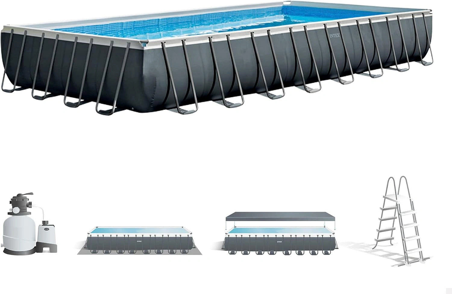 Intex Piscine Ultra Rectangulaire 975 x 488 x 132 cm multicolore, 500 l, 38 mm, 0,67 mm
