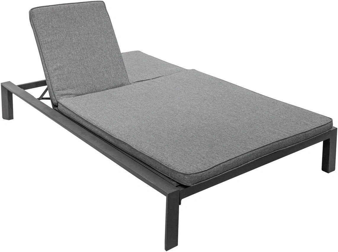 Hespéride - Lit de Piscine Double Évasion Anthracite et Graphite, 30 cm