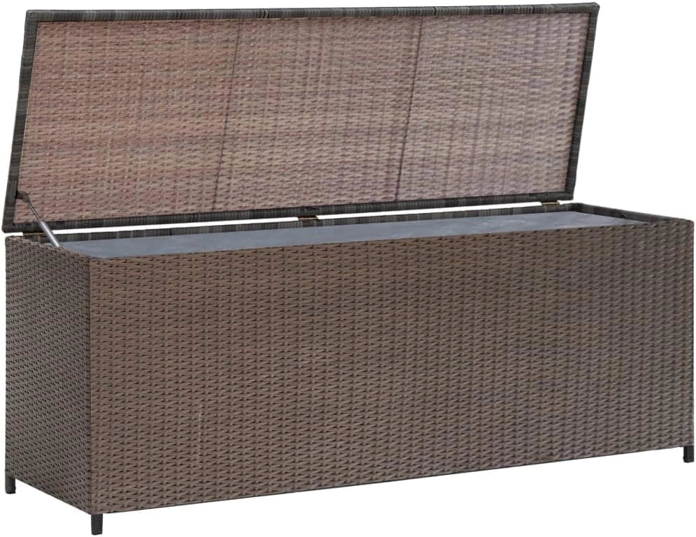 vidaXL Boîte de rangement de jardin marron 120x50x60 cm résine tressée, 54 cm