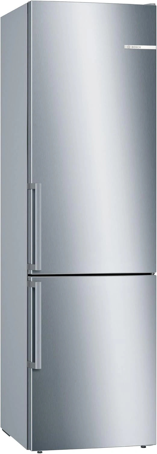 Bosch KGE398IBP Série 6 - Réfrigérateur combiné, 201 x 60 cm, pose-libre, éclairage LED, Inox anti-traces, technologie LowFrost
