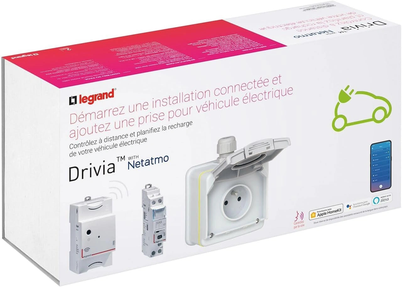 LEGRAND - Pack prise Green'up Access pour recharge véhicule électrique + module connecté, recharge accélérée x2, installation facile