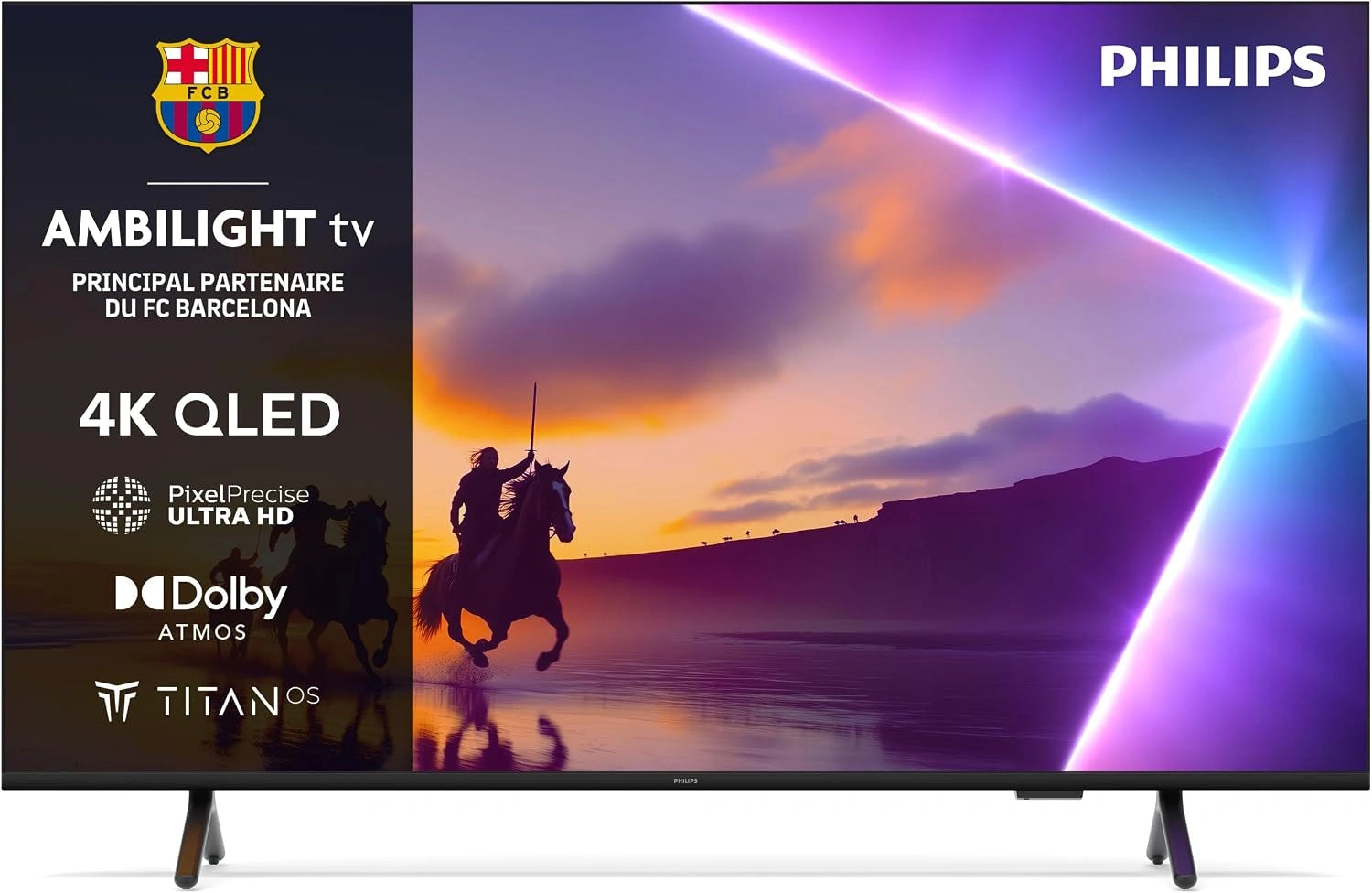 Philips Ambilight 43PUS8500 4K LED Smart TV - Écran 43 Pouces avec Plateforme Pixel Precise Ultra HD, Titan OS et Son Dolby Atmos