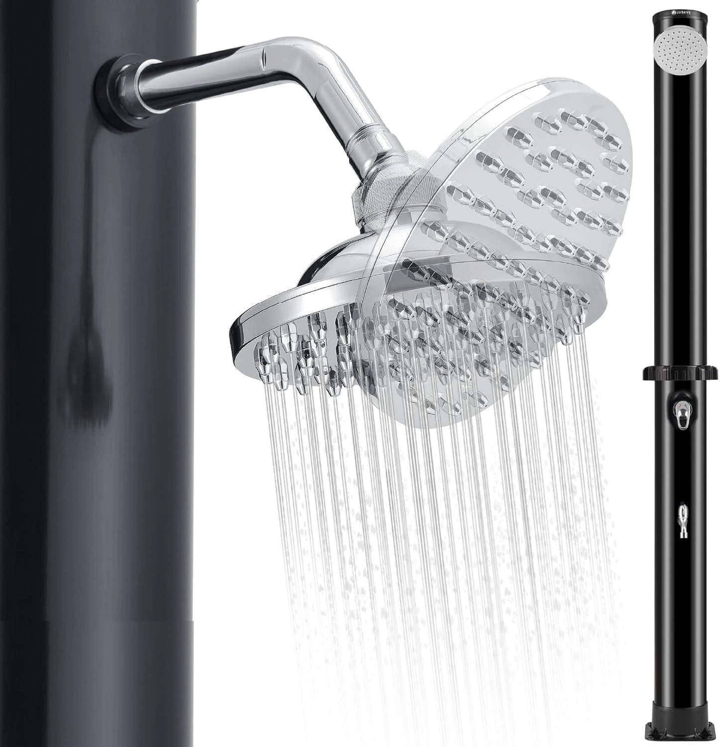 Juskys Douche Solaire Exterieur Victoria 35 litres - 217 cm - Jusqu'à 60 °C - Pommeau de Douche pivotant