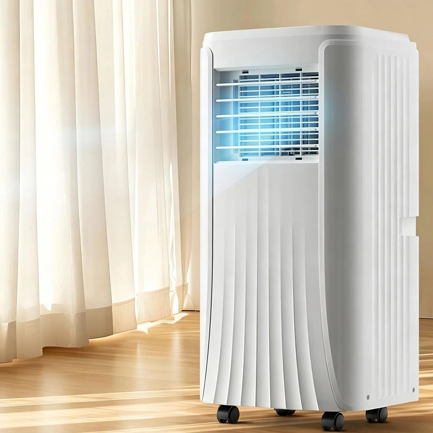 Climatiseur mobile 3 en 1 (10 000 BTU / 12 000 BTU) avec minuterie 24 h et kit d'évacuation pour fenêtre