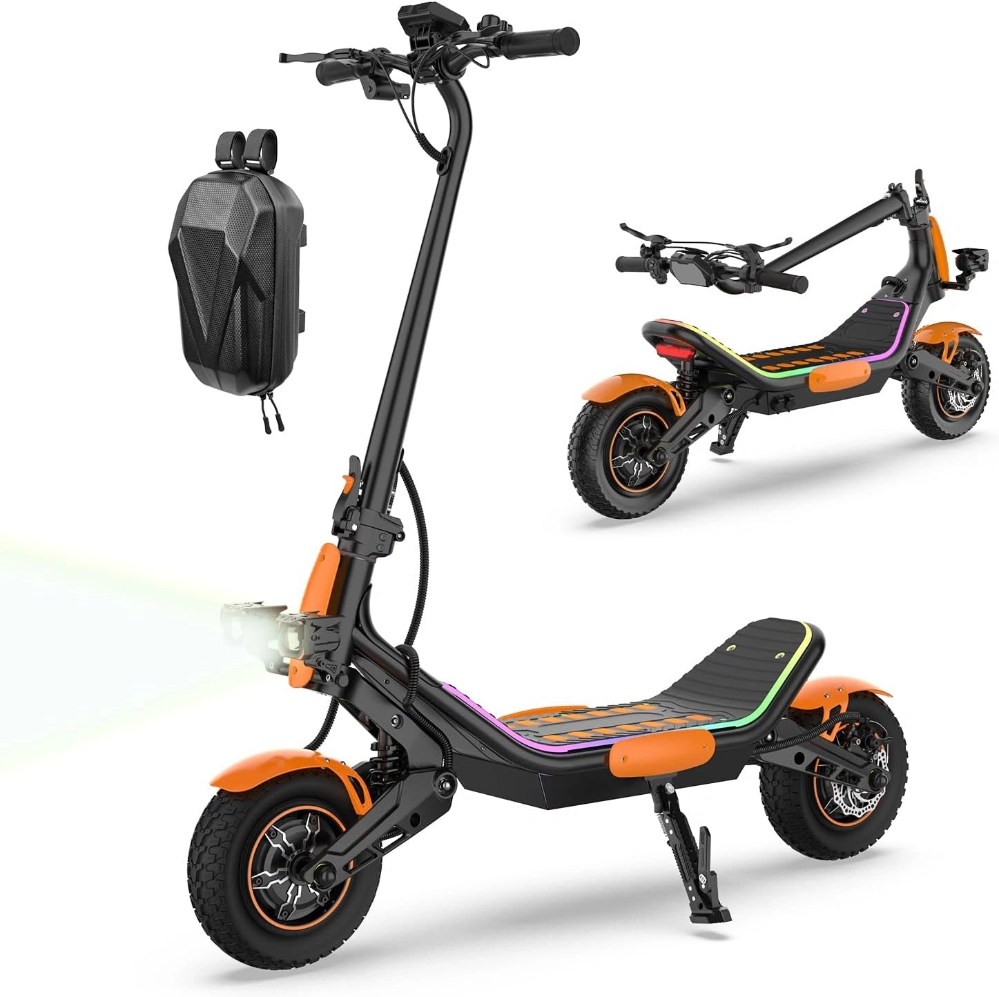 La Trottinette électrique Adulte, Batterie 23,4 Ah (autonomie 85 km), Propulsion Double + 2 Moteurs, pneus Tout-Terrain 12 Pouces, montée 35°