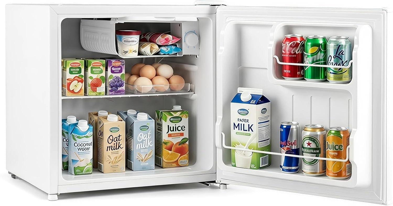 COSTWAY Mini Réfrigérateur 46 L Silencieux avec Compartiment Congélateur, Petit Frigo avec Température Réglable 5 Niveaux, pour Chambre, Bureau