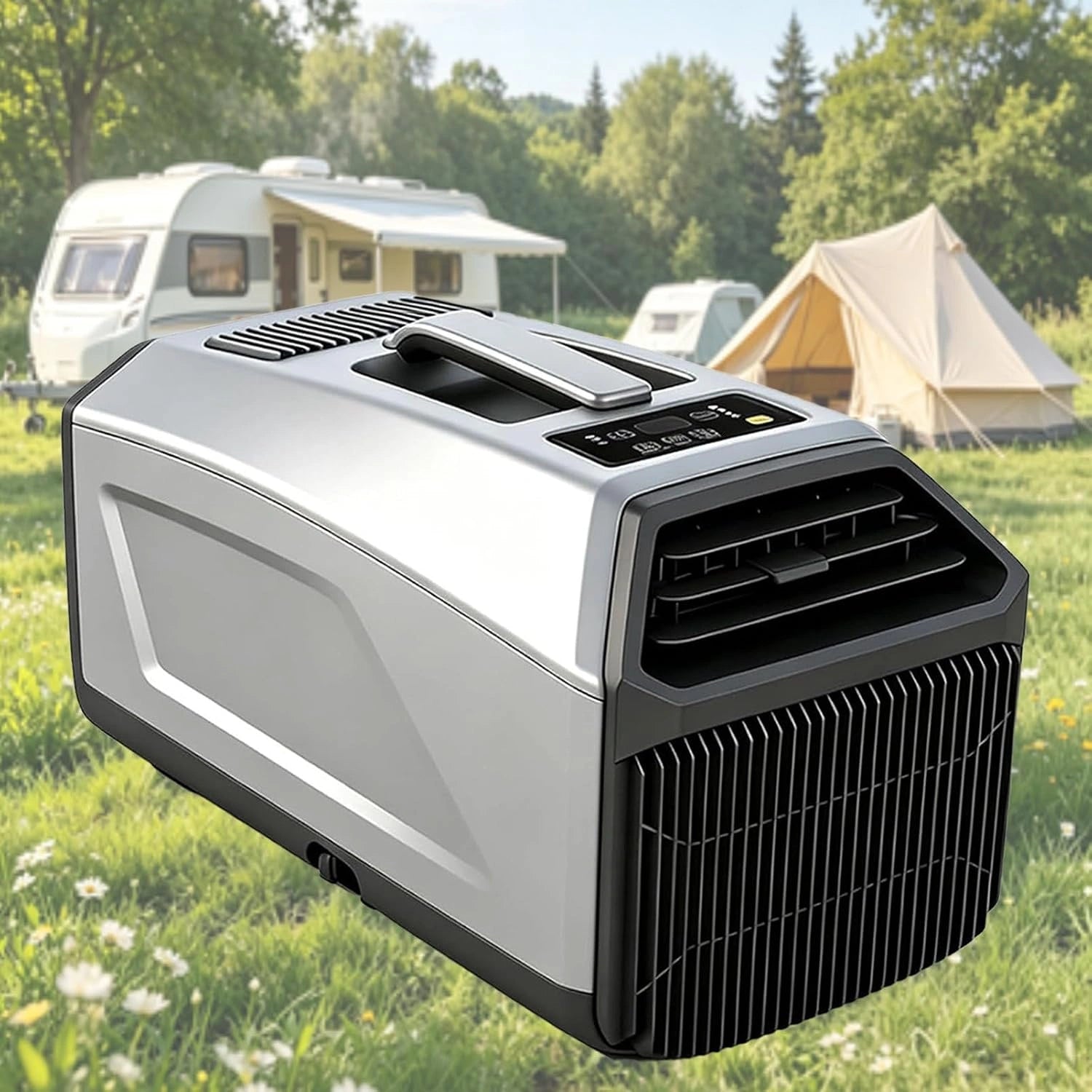 Climatiseur De Camping 5100 Btu, SystèMe De RéFrigéRation à Compresseur gris-1500 W, Climatiseurs Portables pour Petites PièCes