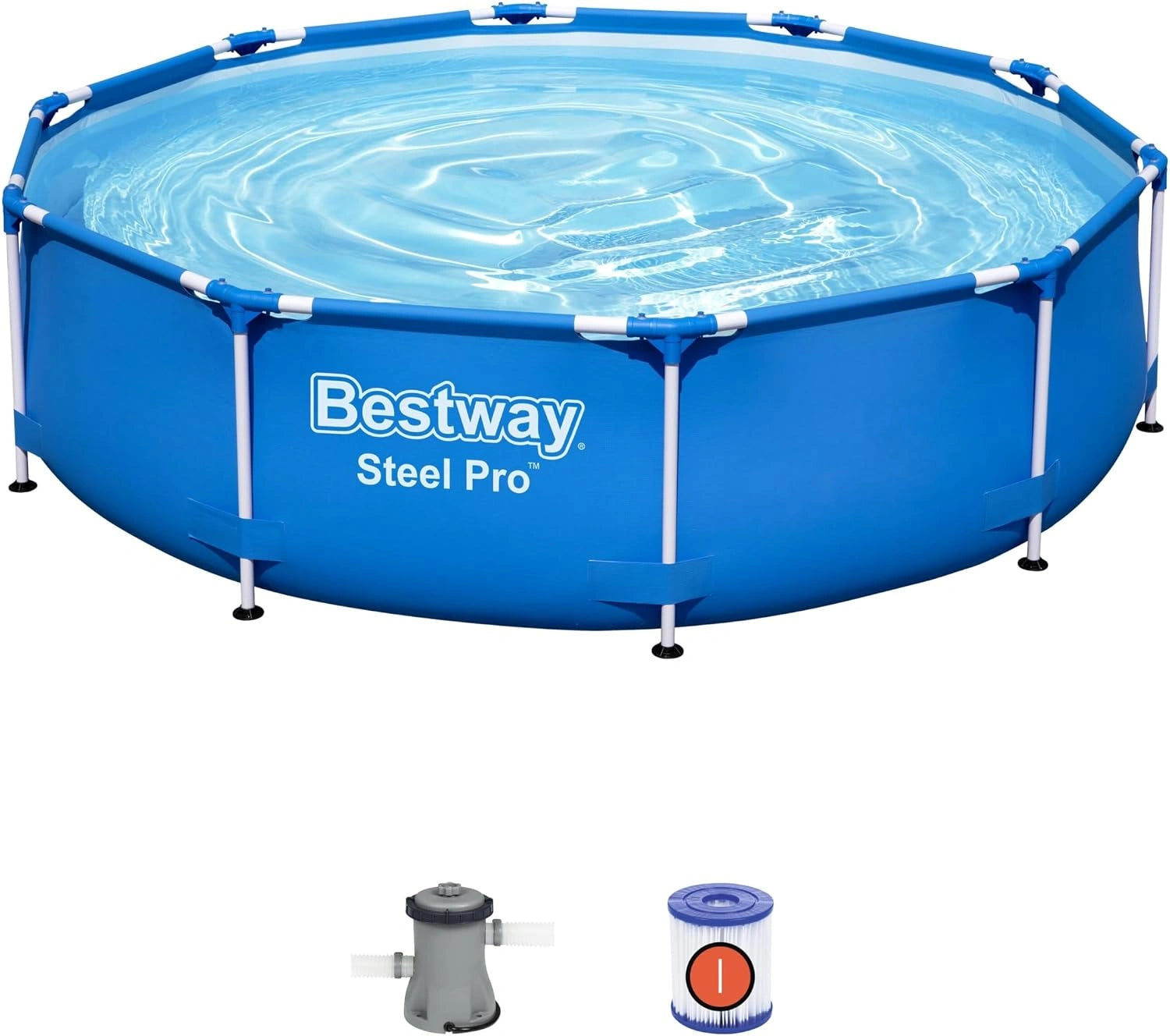 Bestway Piscine Hors Sol Steel Pro Ronde 305 x 76 cm Bleu Clair, piscine tubulaire, 240 V