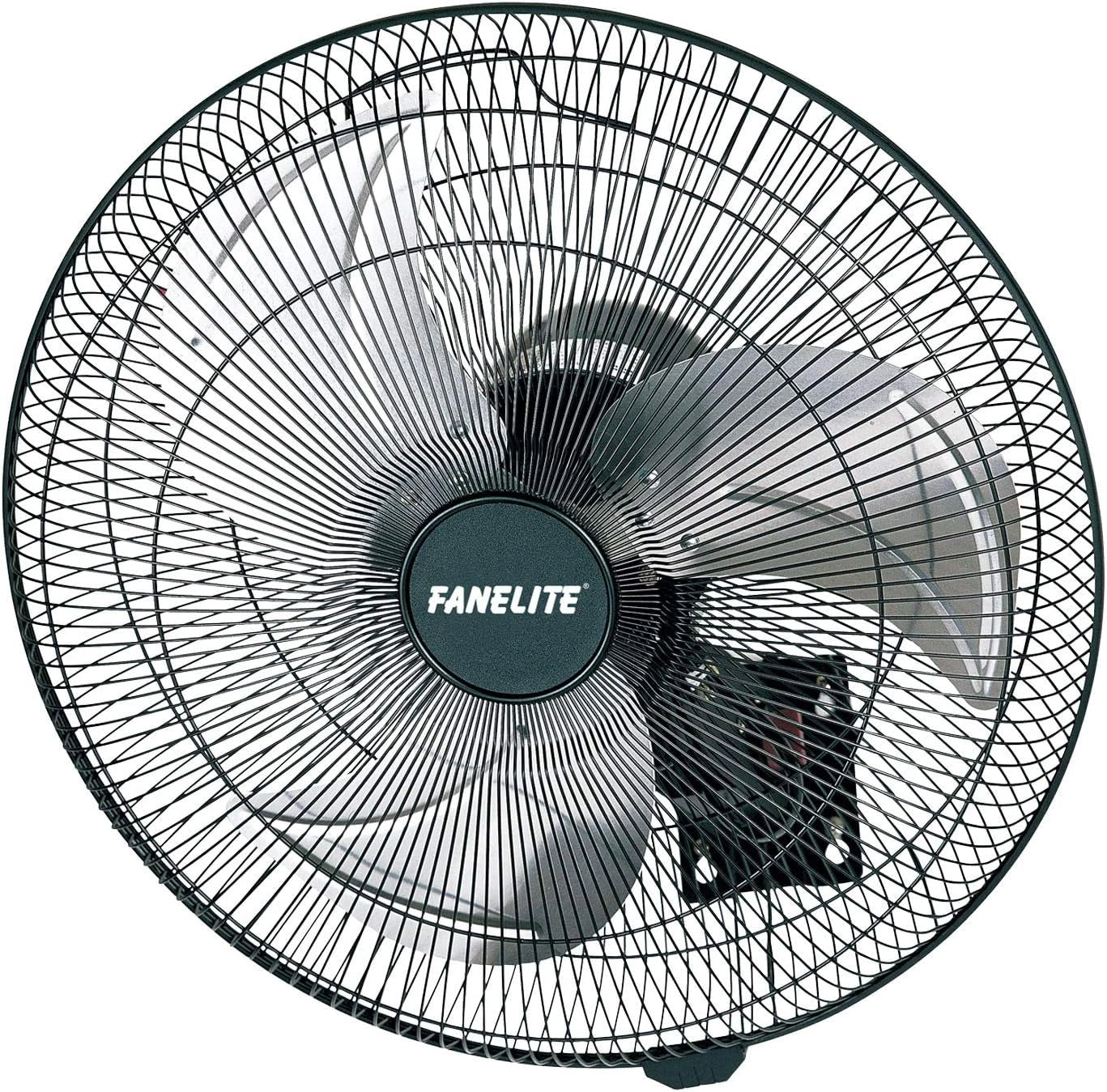 Fanelite - Ventilateur mural 45T-W - Diamètre 45 cm - 3 vitesses - Avec cordons - Oscillant ou fixe - Professionnel - Fort débit d'air