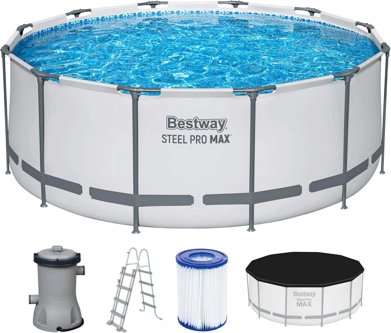 Bestway Ensemble de piscine Steel Pro MAX Rond 366x122 cm, pompe, 250 l, 2006 l