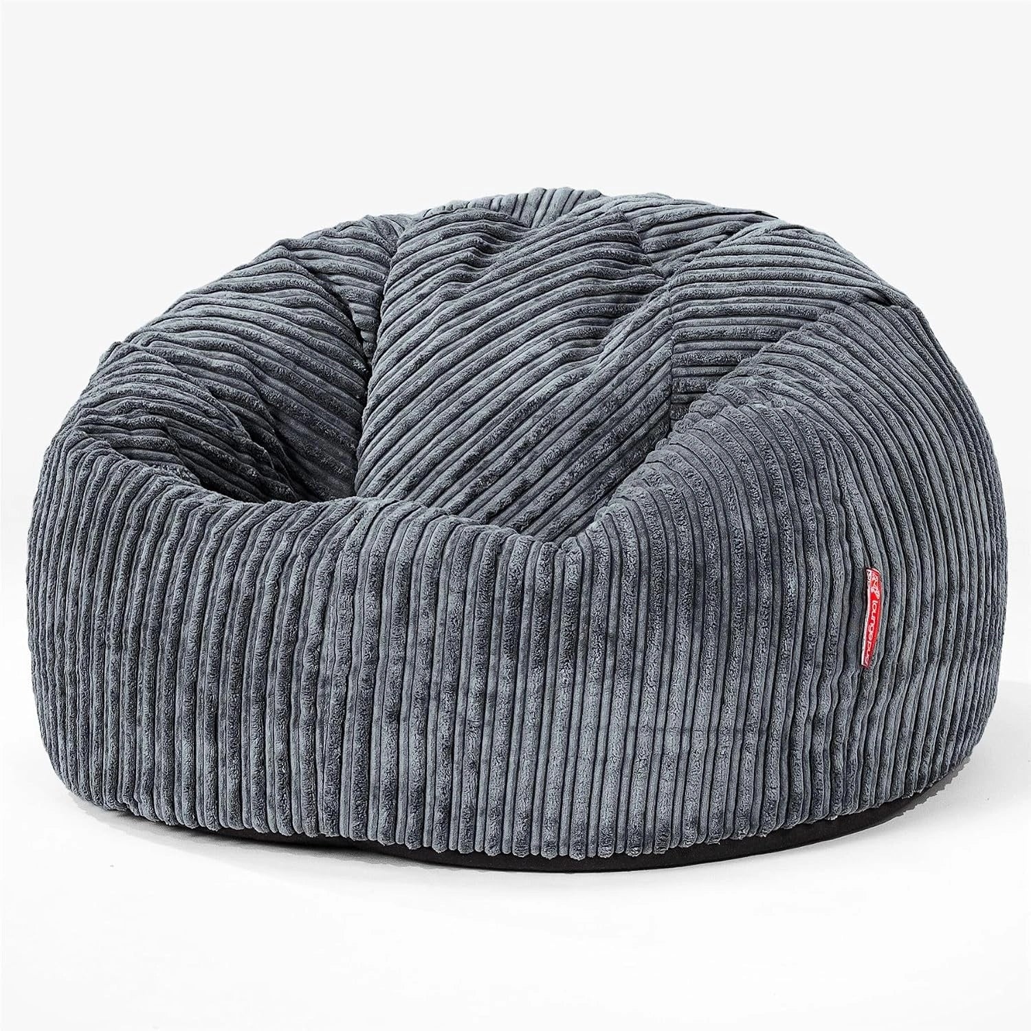 Lounge Pug Pouf Poire Classique pour Adulte en Velours Côtelé - Confortable, Facilement Transportable - Gris Ardoise